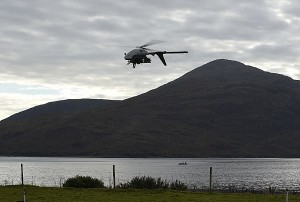 161009-N-PO203-306 LOCHALSH, United Kingdom (Oct. 9, 2016) A rotary wing unmanned air vehicle (UAV) from the Space and Naval Warfare Systems Center, Pacific, lifts off as part of the first-ever Unmanned Warrior (UW), a research and training exercise designed to test and demonstrate the latest in autonomous naval technologies while simultaneously strengthening international interoperability. During the mission, the UAV communicates with unmanned underwater vehicles to exchange data packets via a radio link. The U.S. team, led by the Office of Naval Research, is in Scotland to partner with more than 40 international participants from other navies, industry, academia and research laboratories. (U.S. Navy photo by John F. Williams/Released)